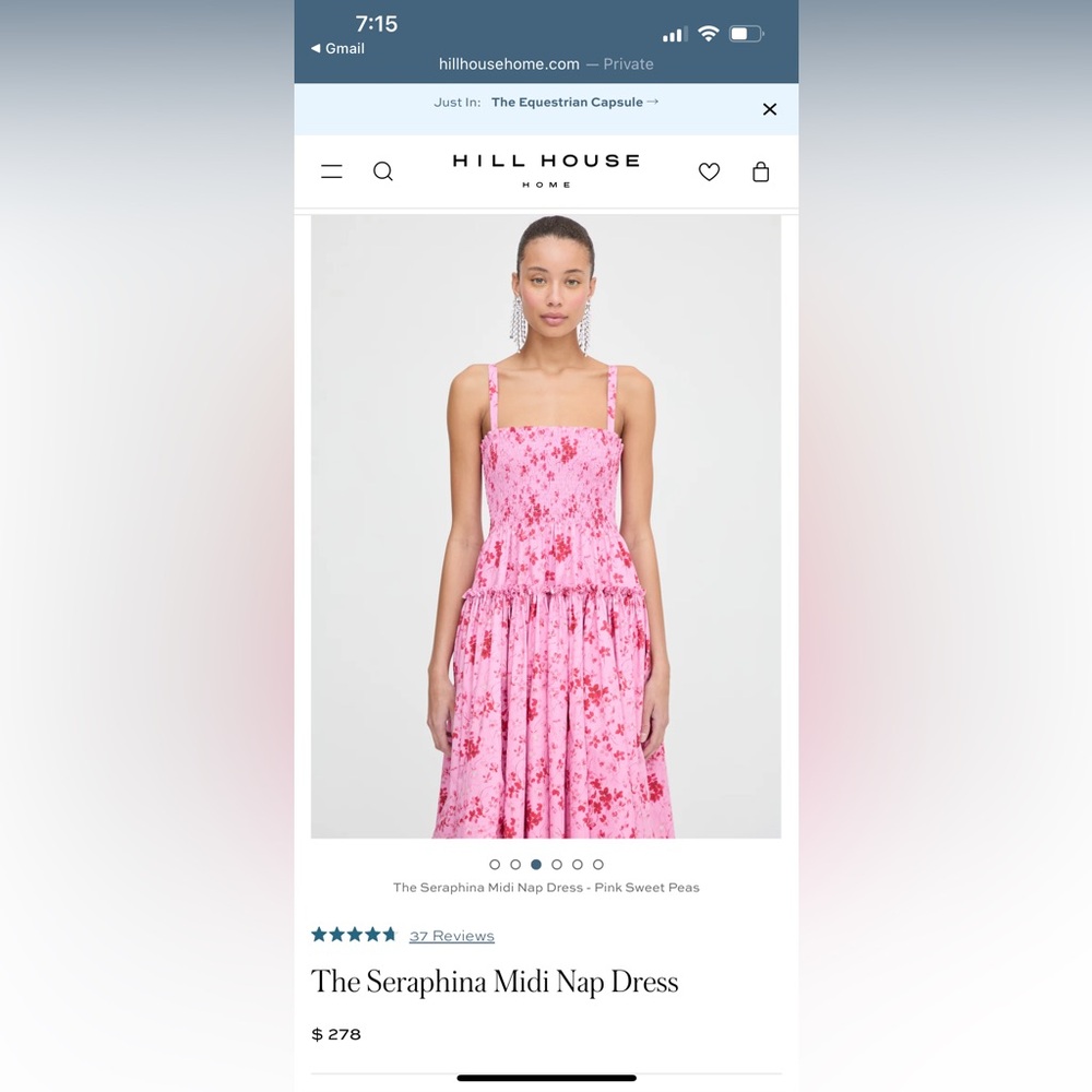 The Seraphina Midi Nap Dress by Hill House in Sweet Pea Print